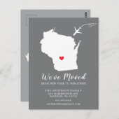 Verschieben des Staat der Ankündigung WISCONSIN Po Postkarte (Vorne/Hinten)