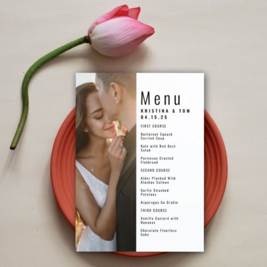 Verschieben eines Fotos Menükarte