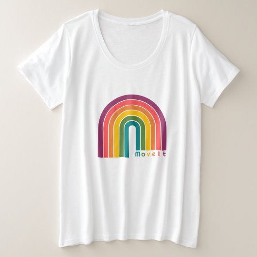 Verschieben Sie den Retro-Regenbogen-T - Shirt (Design vorne)