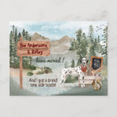 Verschieben von Dalmatiner Pine Woods neue Adresse Ankündigungspostkarte (Vorderseite)