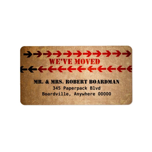 Verschieben von Kastenpfeilen, die wir bewegt habe Adressaufkleber (Vorne)