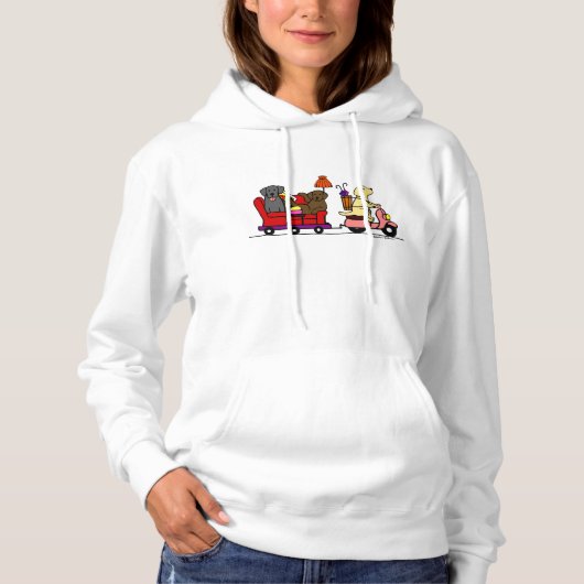 Verschieben von Labradors-Cartoon Hoodie (Vorderseite)