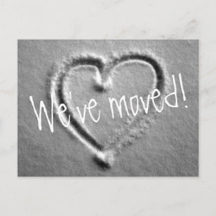 Verschieben von Postkarten mit gezeichnet Herz im