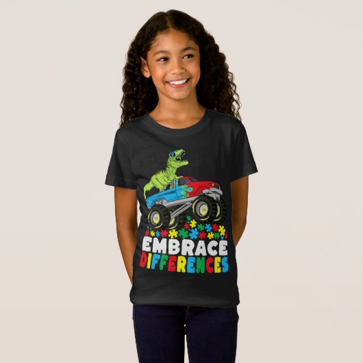 Verschiedenartigkeit in der Rex Monster Truck Auti T-Shirt (Vorne ganz)