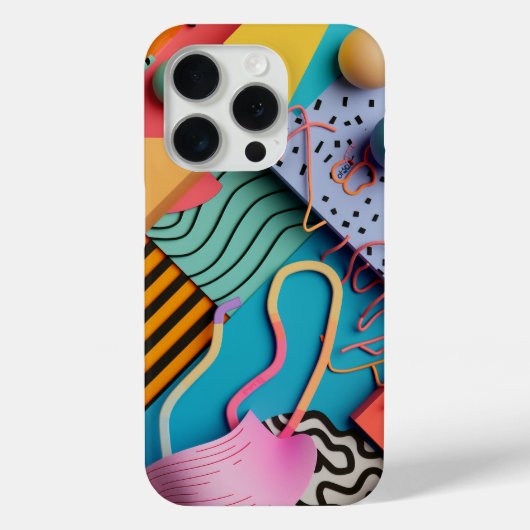 Verschiedene 3D-Formen mit Linienmustern Case-Mate iPhone Hülle (Rückseite)