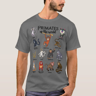 Verschiedene Affentypen von Primaten T-Shirt