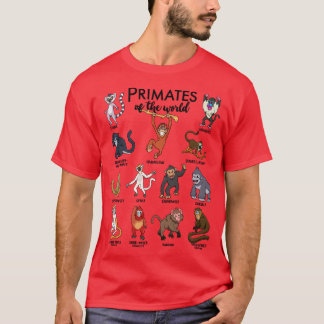 Verschiedene Affentypen von Primaten T-Shirt