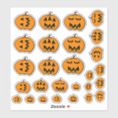 Verschiedene Alberne Halloween Jack-o'-Lanterns Aufkleber (Blatt)