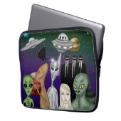 Verschiedene Alien Art, UFO, Planeten Artwork Laptopschutzhülle (Vorderseite Links)