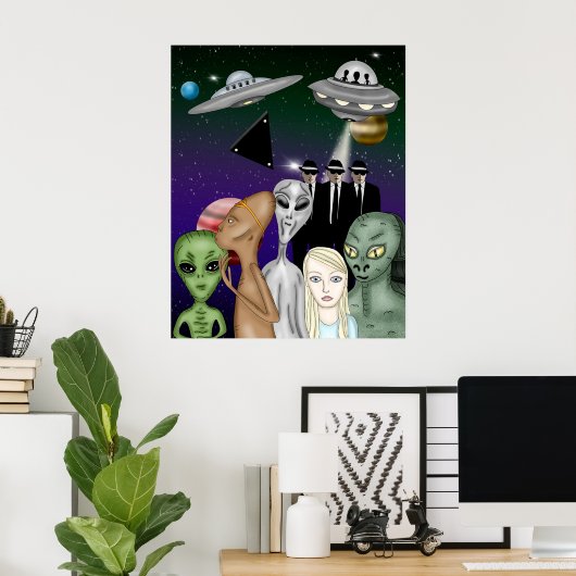 Verschiedene Alien Art, UFO, Planeten Artwork Poster (Heimbüro)