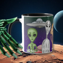Verschiedene Alien, UFO, Planeten Tasse