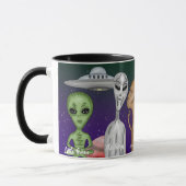 Verschiedene Alien, UFO, Planeten Tasse (Links)