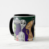Verschiedene Alien, UFO, Planeten Tasse (Vorderseite Links)