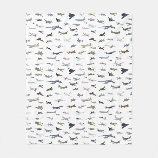 Verschiedene amerikanische Militärflugzeuge Fleecedecke (Vorderseite)