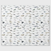 Verschiedene amerikanische Militärflugzeuge Geschenkpapier (Flach)