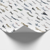 Verschiedene amerikanische Militärflugzeuge Geschenkpapier (Ecke)