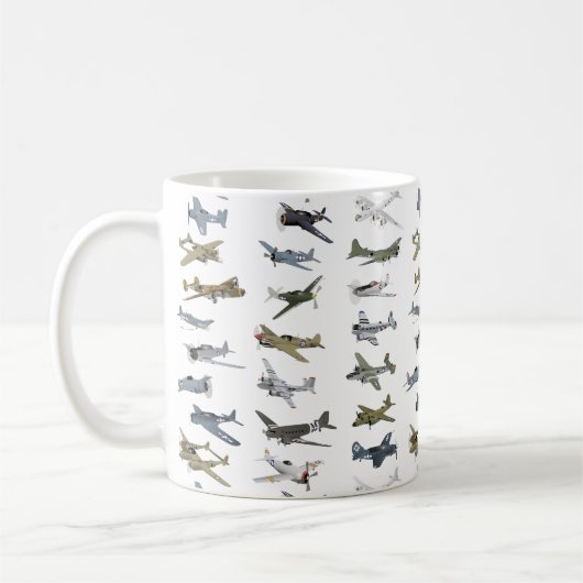Verschiedene amerikanische WW2-Flugzeuge Kaffeetasse (Links)