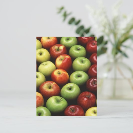 Verschiedene Arten von Äpfeln Postkarte (Stehend Vorderseite)