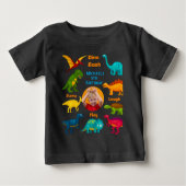Verschiedene Arten von farbenfrohen Dinosauriern Baby T-shirt (Vorderseite)