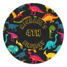 Verschiedene Arten von farbenfrohen Dinosauriern