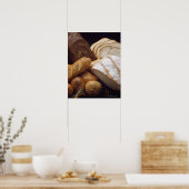 Verschiedene Arten von handwerklichem Brot Poster (Küche)