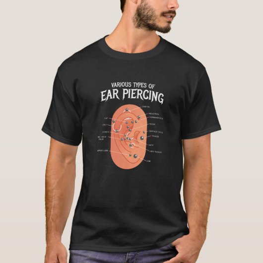 Verschiedene Arten von Ohren Piercing I Ohrring Pi T-Shirt (Vorderseite)