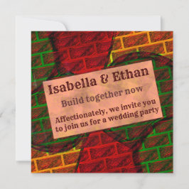 Verschiedene Bildmontage, Backstein, rot, grün, ge Einladung