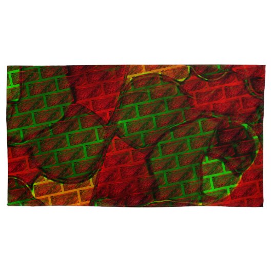 Verschiedene Bildmontage, Backstein, rot, grün, ge Kissenbezug (Vorderseite-Links)