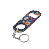 Verschiedene Blumen Shades Pattern-24192 Mini Flaschenöffner (Rückseite Schrägansicht)