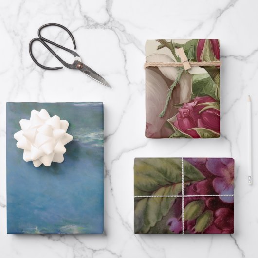 Verschiedene Blumenfotos Geschenkpapier Set (Vorderseite)