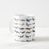 Verschiedene britische WW2-Flugzeuge Kaffeetasse (Vorderseite Links)