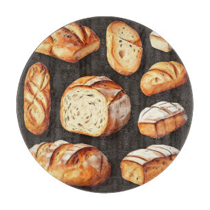 Verschiedene Brote vom Artisan Bäcker Schneidebrett