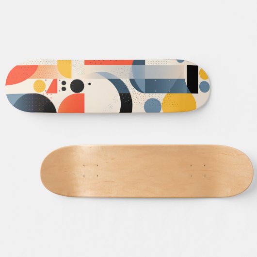Verschiedene bunte Formen und Punkte Skateboard (Horizontal)