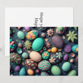 Verschiedene bunte, köstliche Ostereier Feiertagskarte (Vorne/Hinten)