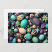Verschiedene bunte, köstliche Ostereier Postkarte (Vorne/Hinten)