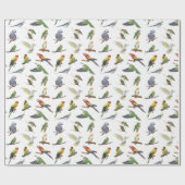 Verschiedene bunte Papageien Geschenkpapier (Flach)