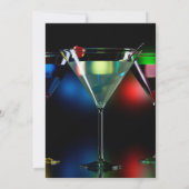 Verschiedene Cocktails in Martini Brillen mit Lich Einladung (Rückseite)