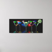 Verschiedene Cocktails in Martini Brillen mit Lich Leinwanddruck (Vorderseite)