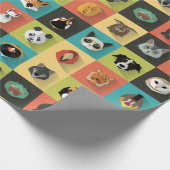 Verschiedene dekorative Tiere Geschenkpapier (Ecke)