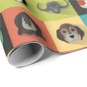 Verschiedene dekorative Tiere Geschenkpapier (Rolleneckpunkt)