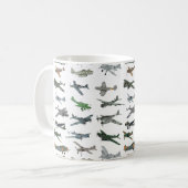 Verschiedene deutsche WW2-Flugzeuge Kaffeetasse (Vorderseite Links)
