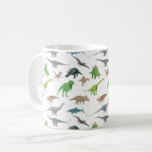 Verschiedene Dinosaurier Kaffeetasse (Vorderseite Links)