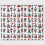 Verschiedene Dolls weiße Weihnachten Geschenkpapier (Flach)