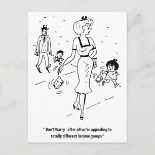 Verschiedene Einkommensgruppen, sonnige Lage, Spaß Postkarte