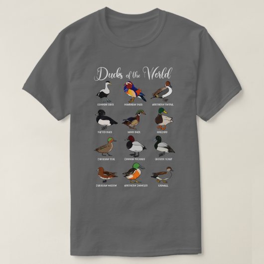 Verschiedene Entenarten der Welt T-Shirt (Design vorne)
