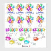 Verschiedene farbenfrohe festliche Balkone mit meh Aufkleber (Blatt)