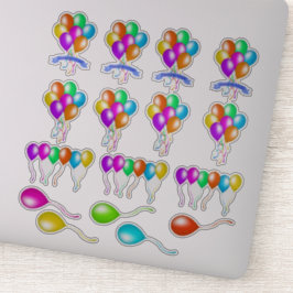 Verschiedene farbenfrohe festliche Balkone mit meh Aufkleber