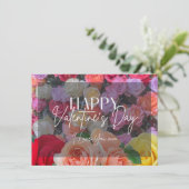 Verschiedene farbenfrohe Rose Glückwunschkarte zum Einladung (Stehend Vorderseite)