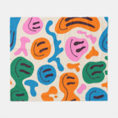 Verschiedene farbenfrohe, schmelzende Gesichter. L Fleecedecke (Vorderseite (Horizontal))