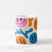 Verschiedene farbenfrohe, schmelzende Gesichter. L Kaffeetasse (Mittel)